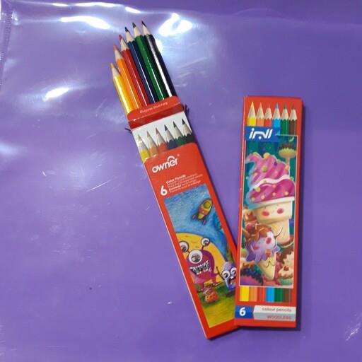 مداد رنگی  6 رنگ بلند البرز